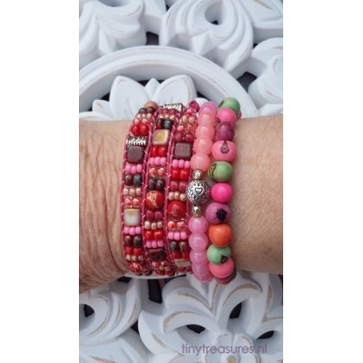 fel rood roze Miyuki set fel rood roze Miyuki set